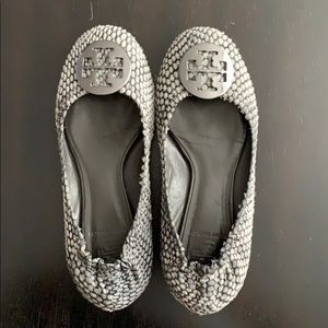 Tory Burch grey hair flats